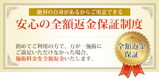 安心の全額返金保証付き